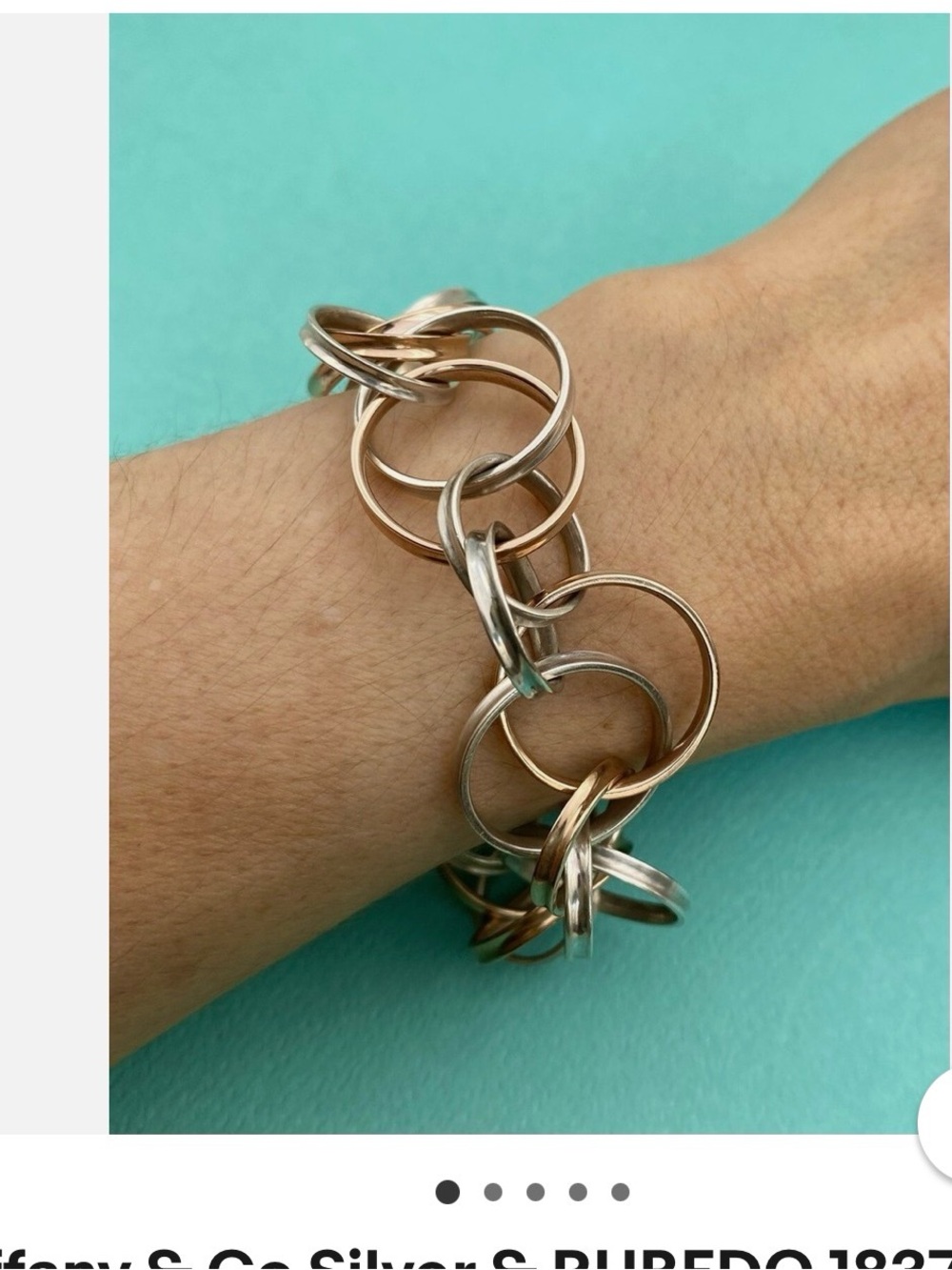 Tiffany & Co. 1837 interlocking Circle Bracelet in RUBEDO Silver RARE